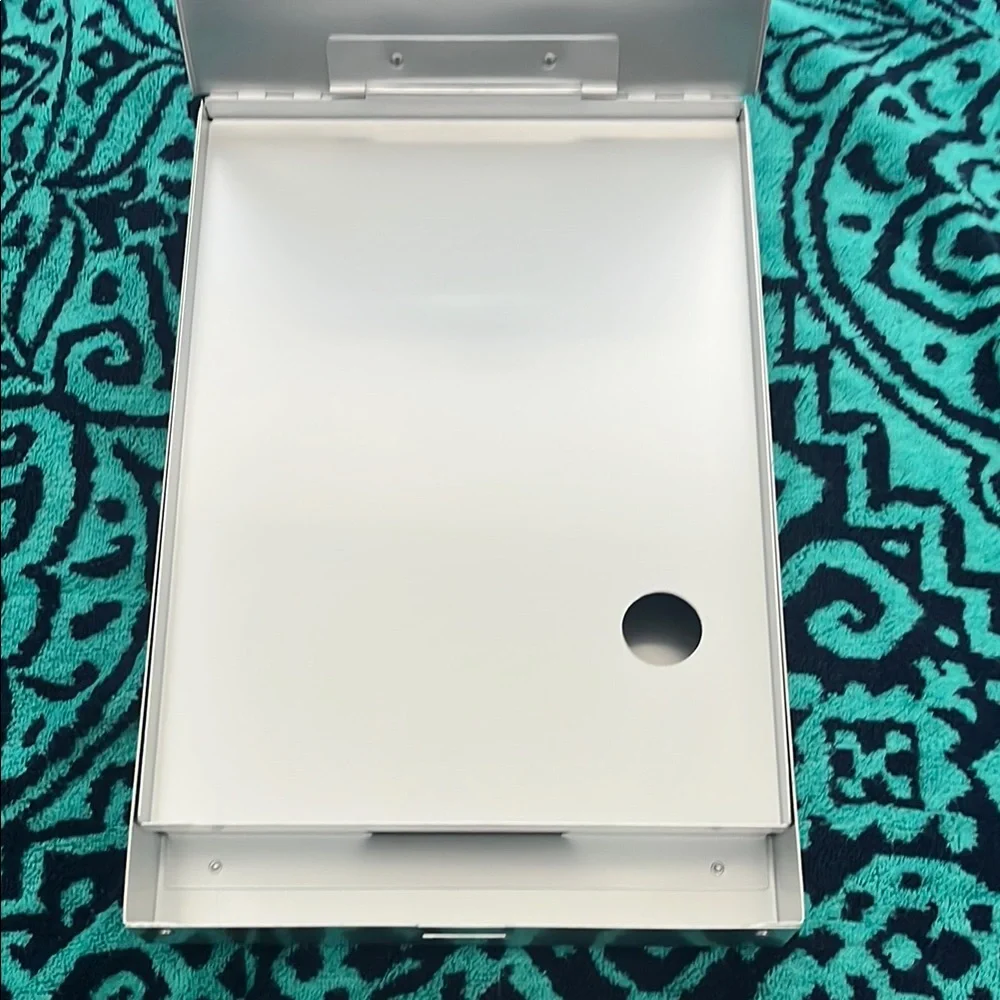 Sleek Silver Metal Clipboard with 2 compartments